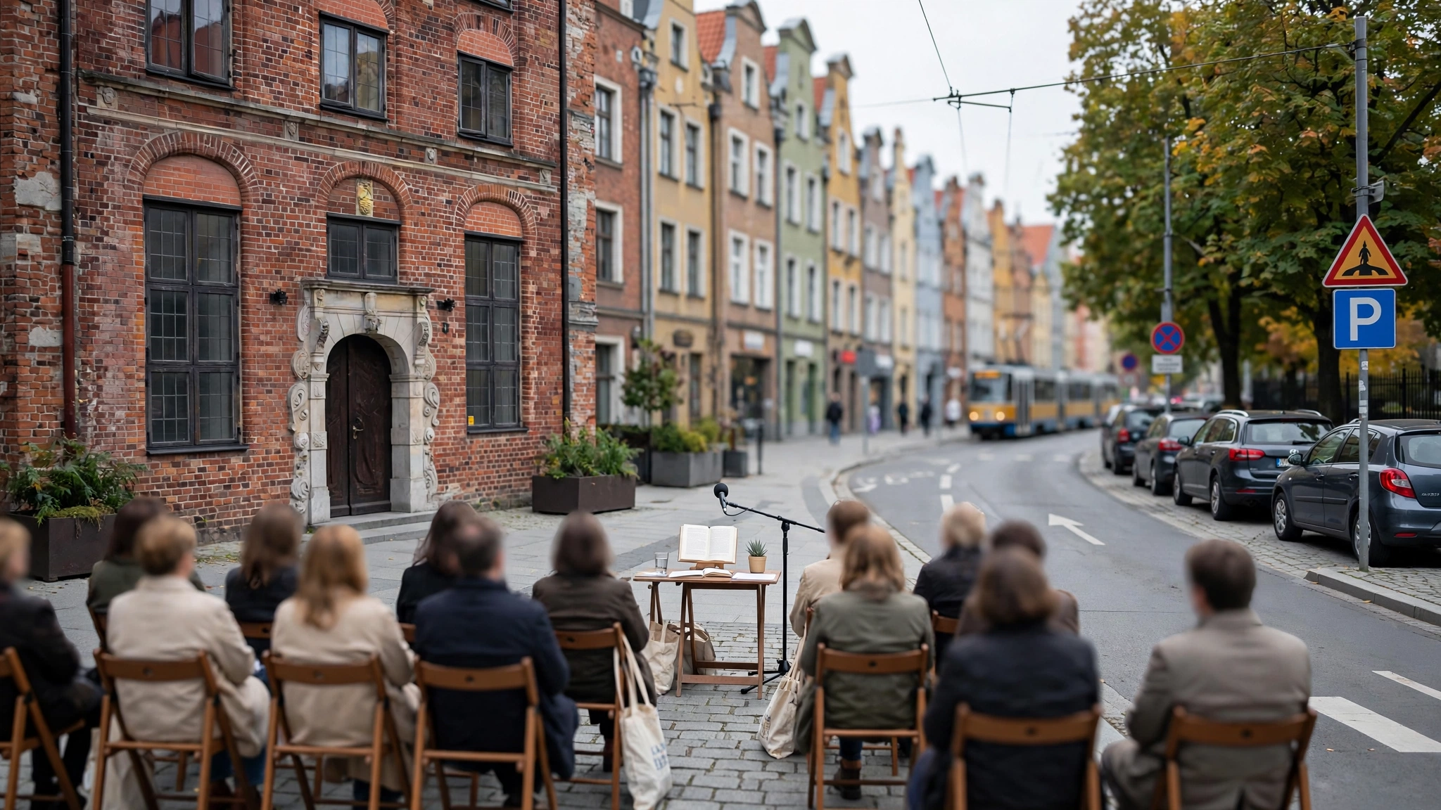 Scena czytania performatywnego w Domu Literatury w Gdańsku
