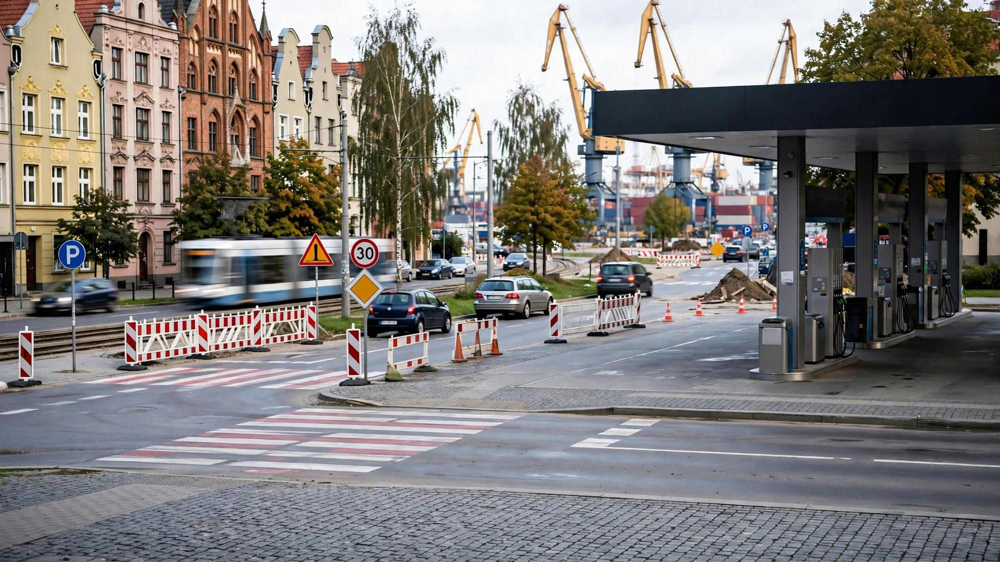 Stacja paliw ORLEN przy ulicy Kontenerowej w Gdańsku na trasie do Portu Gdańsk