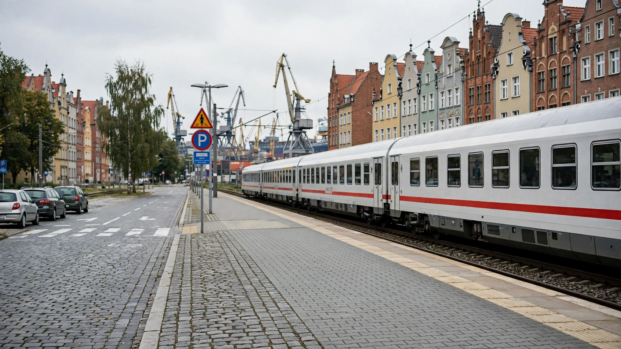 Pociąg PKP Intercity na peronie stacji Gdańsk Główny